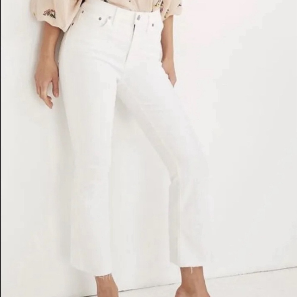 MADEWELL Cali Demi-Boot Jeans White Raw Hem 24 T